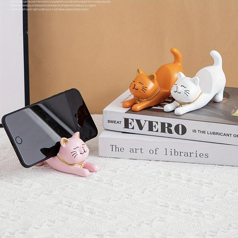 1 pezzo creativo adorabile incantevole gatto pigro supporto per cellulare ornamento decorazione scrivania ufficio
