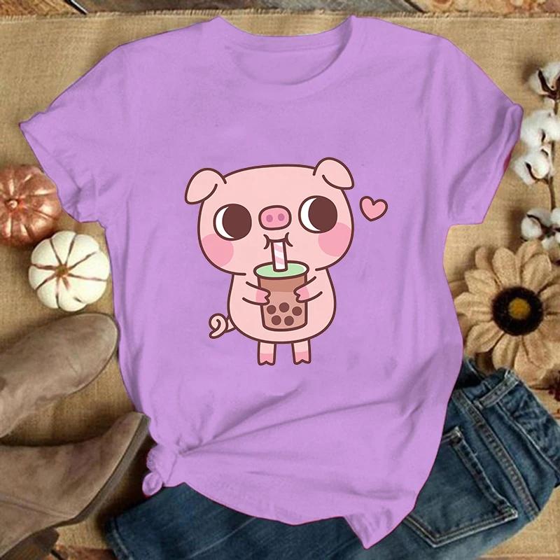 (Premium T-shirt)Pig Printing T-Shirt Fashion Short Sleeve Summer Cool Hip Hop Top Tee(Ship Within 24 Hours)