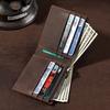 Men's Bifold Wallet with Zipper Coin Pocket Crazy Horse Leather Multi Card Slots Vintage Short Wallet for Men Genuine Leather