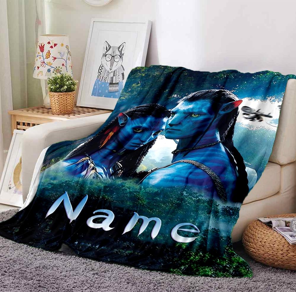 Custom Name Avatar World Flannel Blanket Throw Blanket Soft Warm Sofa Bed Decor Unique Gift