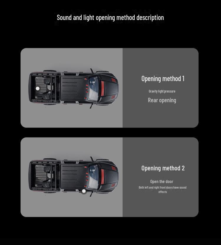 1:32 Dodge Ram TRX Pickup Truck Model - Alloy Toy Car with Sound, Light, and Pull-Back Door for Kids