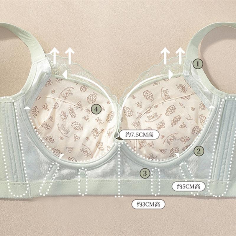 New Small Breasts Gather and Adjust Bras, Essential Oils, Thick Cups, Large Breasts Show Small Breasts, Anti-sagging Thin Cups, Underwear Women