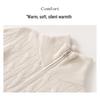 Lekasha Ribbed Aran Pattern Cashmere Cardigan - Soft Old Sheepskin Stand Collar Zipper Plush.