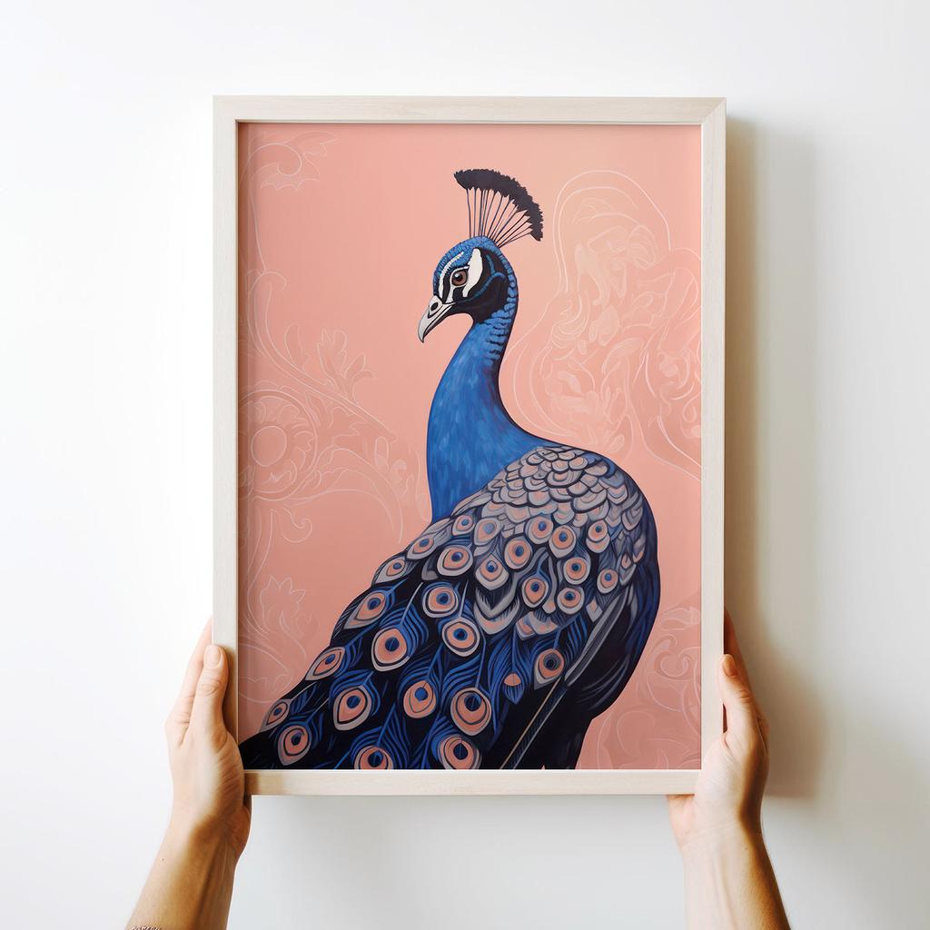 Peacock Poster Pink Colors