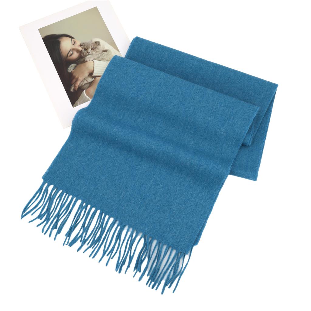 100% Wool Scarf For Women Men Winter Autumn Australia Cashmere Scarf  Design Solid Color Tassel Shawl Pashmina Warm