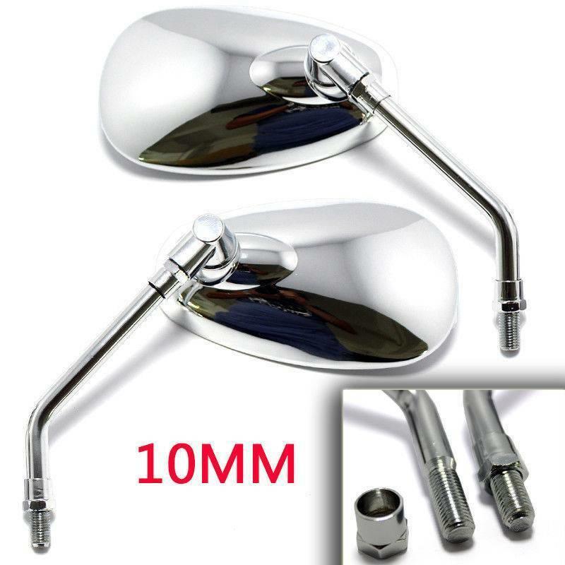 2Pcs/Pair Universal Motorcycle Rearview Mirrors 8mm 10mm Aluminum Clear Glass