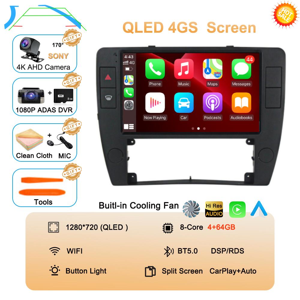 Android 14 Autoradio Carplay Car Radio For Passat B5 2000 2001 2002 2003-2005 Auto 4G Multimedia GPS 2 Din Player DSP Navigation