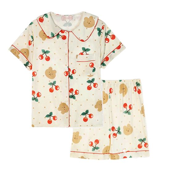 Womens Pajamas Set 2 Piece Button Down Shirts And Shorts Loungerwear Sets Ladies Summer Casual Comfy Sleepwear