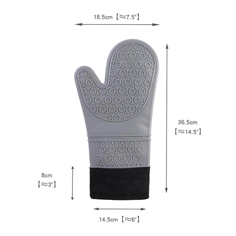 Thicken Silicone Baking Gloves Waterproof Heat Resistant Oven Mitt With Cotton Kitchen Cooking Microwave BBQ Gloves Potholder