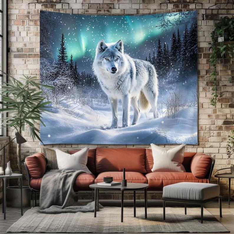 Wolf tapestry 75x100 чёрный