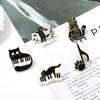 Adorable Cat Shaped Brooch Displaying Creative Cartoon Piano Notes With Unique Charm