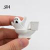 Halloween Home Decorations 3D Printed Toilet Ghost Figurine, Minimalist Statue, Funny Desktop Ornament, Interesting Cafe Decor Creative Tabletop