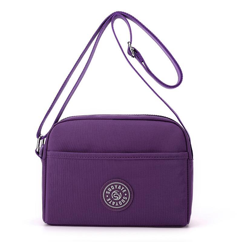 Borsa a tracolla tinta unita da donna, borsa multistrato, piccola borsa quadrata, borsa per cellulare