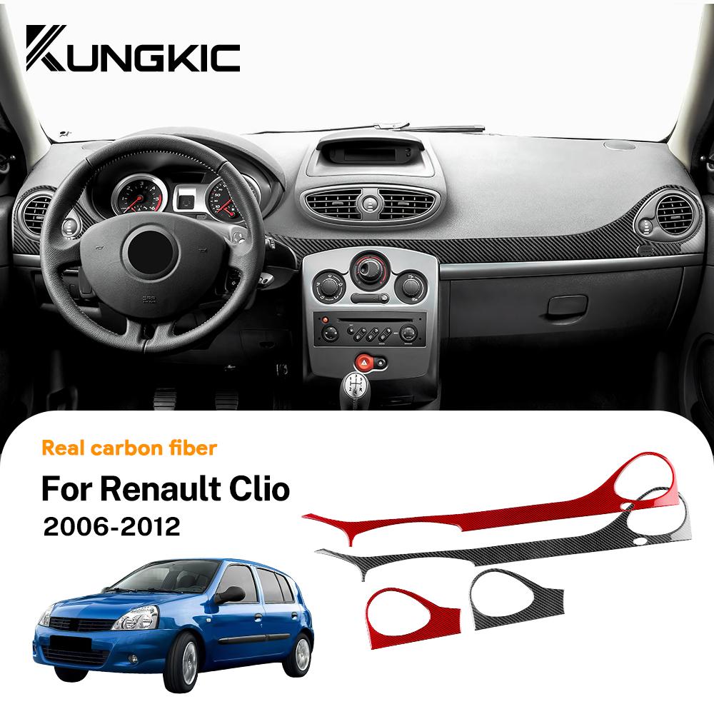 Koolstofvezel Middenconsole Trim Sticker voor Renault Clio 3 2006-2012 Interieur Airconditioning Paneel Cover