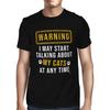 1Tee Mens Warning: I May Start Talking About My Cat T-Shirt