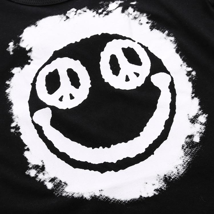 2025 Boys' Summer Cartoon T-shirt & Tape Pants Set