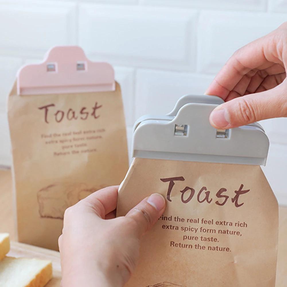 

5Pcs/lot Portable large Kitchen Storage Food Snack Seal Sealing Bag Clips Fresh-keeping Clips Sealer Clamp Plastic Tool розовый