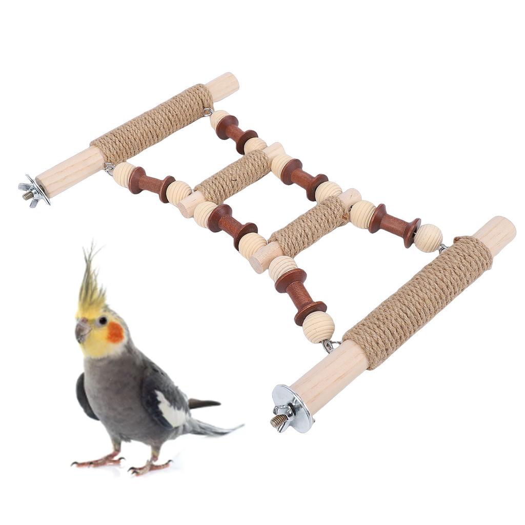     Bridge Ladder Toy, Interactive Wooden Cockatiel Cage Hanging Exercising or Climbing Ladder for Parakeets Cockatiels Lovebirds and More  