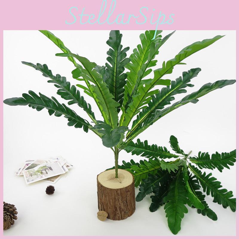 Dracaenafragrans And Pteridophyta Leaf Faux Fern Leaf For Indoor Plant Display
