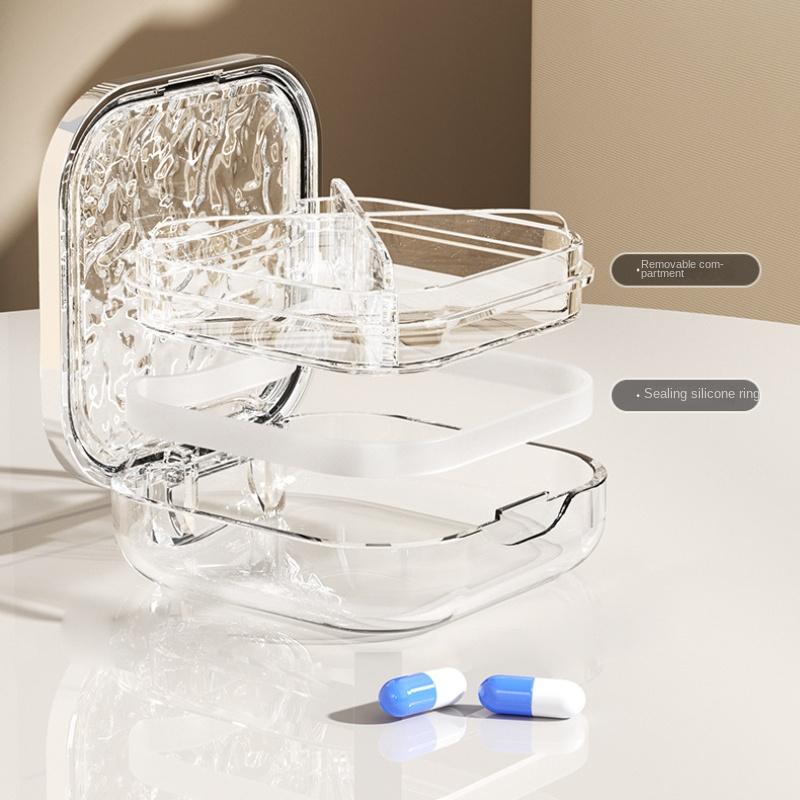 4/6 Fächer Tragbare Reise Mini Wasserwellen Medikamentenbox Verpackungsbox Reise Tragen Mini Versiegelt Kunststoff Medikamenten Organizer