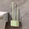 Wall-Mounted 3-in-1 Drainable Toilet Brush Set for Bathroom Corner Cleaning