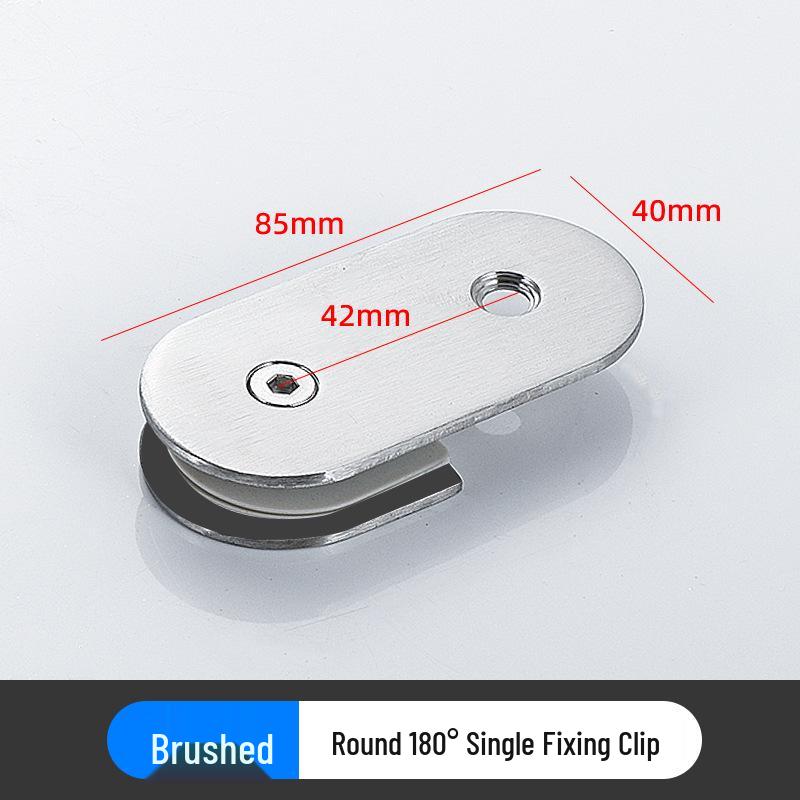 Stainless Steel 180° Glass Partition Clip for Stair Handrails