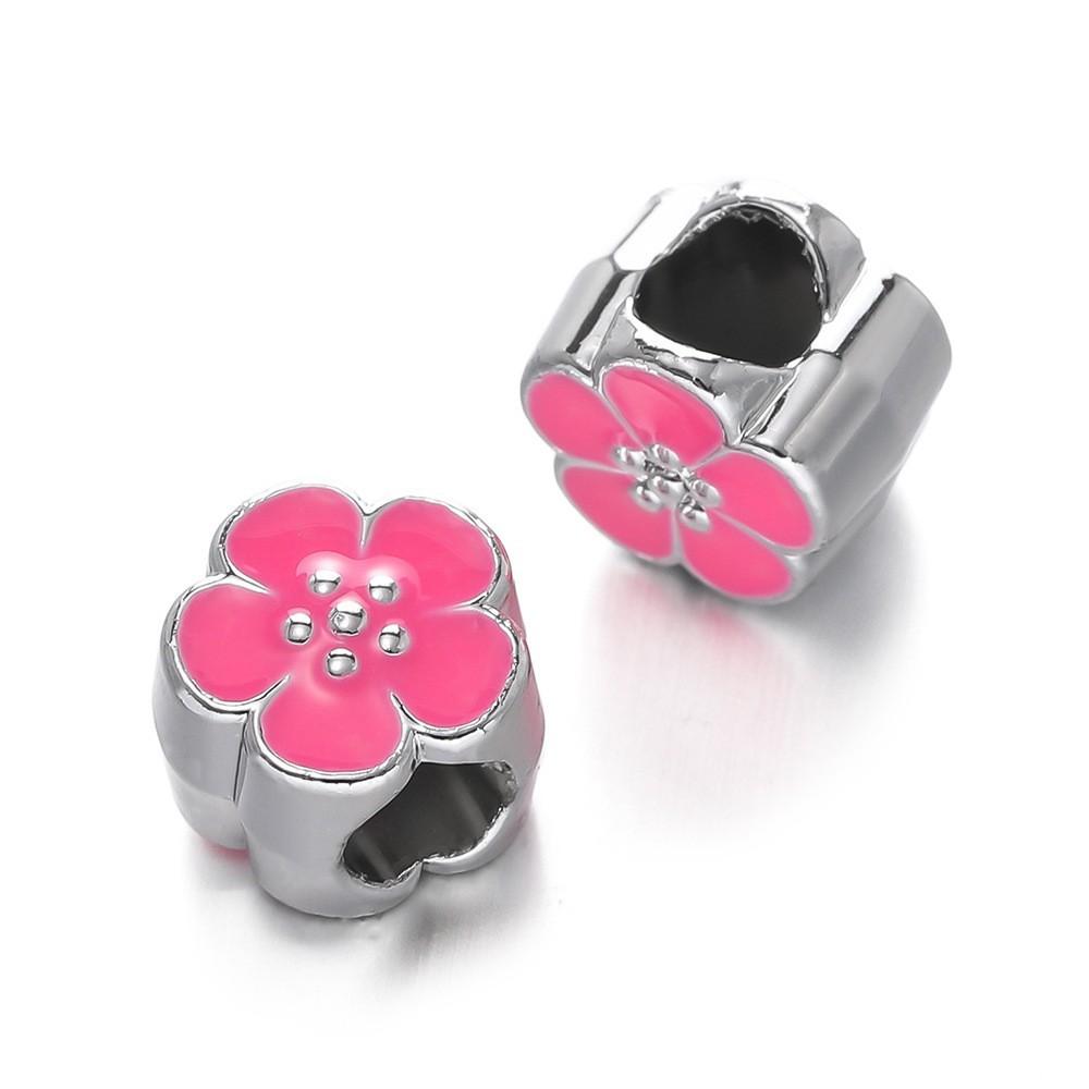 Large Hole Straight Hole Five-petal Flower Space Bead Bead Accessories DIY Handmade Jewelry Bracelet Accessories