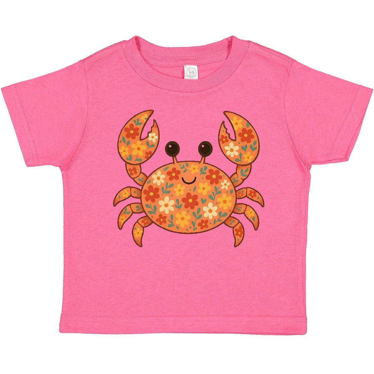 Inktastic Beach Crab Cute Girly Maritime Toddler kids boys T-Shirt Sea Ocean Coastal Life 140