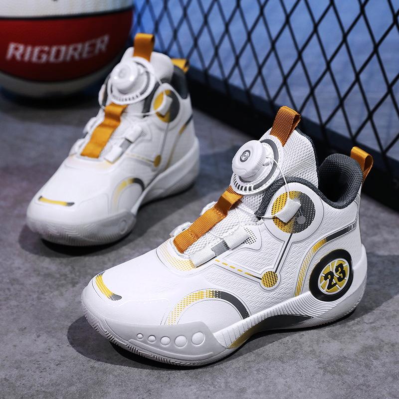 

Children s basketball shoes 2025 spring and summer new youth sports shoes medium and older children s actual combat non-slip boys training shoes 30