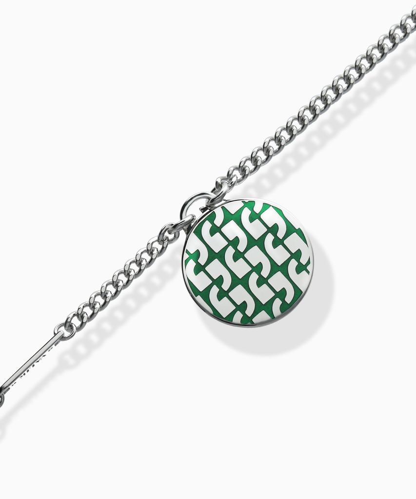 Valik [925 Silver] No.20 Signature Green Pattern Coin Necklace [L]