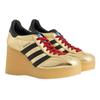 Adidas Originals Gazelle Leather Fashion Lace-Up Wedge Platform Shoes Women Shoes Gold 725628 AAA2M 8043