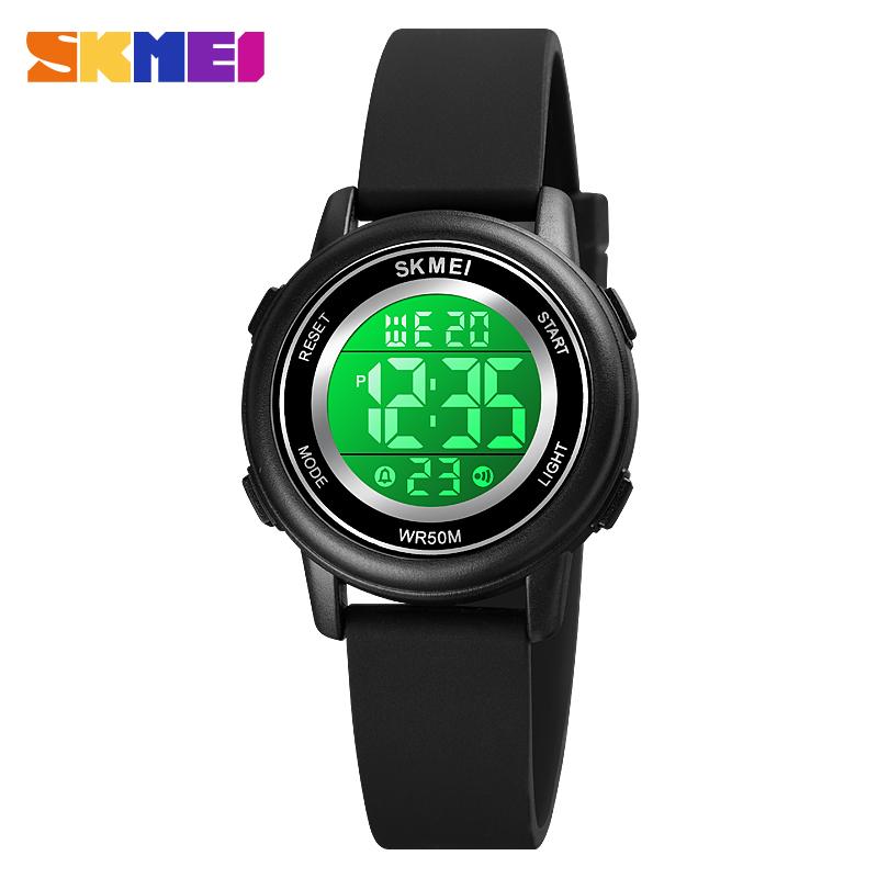 SKMEI LED Light Digital Children Sport Watches Stopwatch Calendar Clock 5Bar Waterproof Kids Wristwatch For Boys Girls Gift