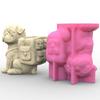 Pug Shaped DIY Vase Mold for Crafting Concrete and Epoxy Candle Holders