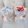 Knitted yarn simulation puff bouquet