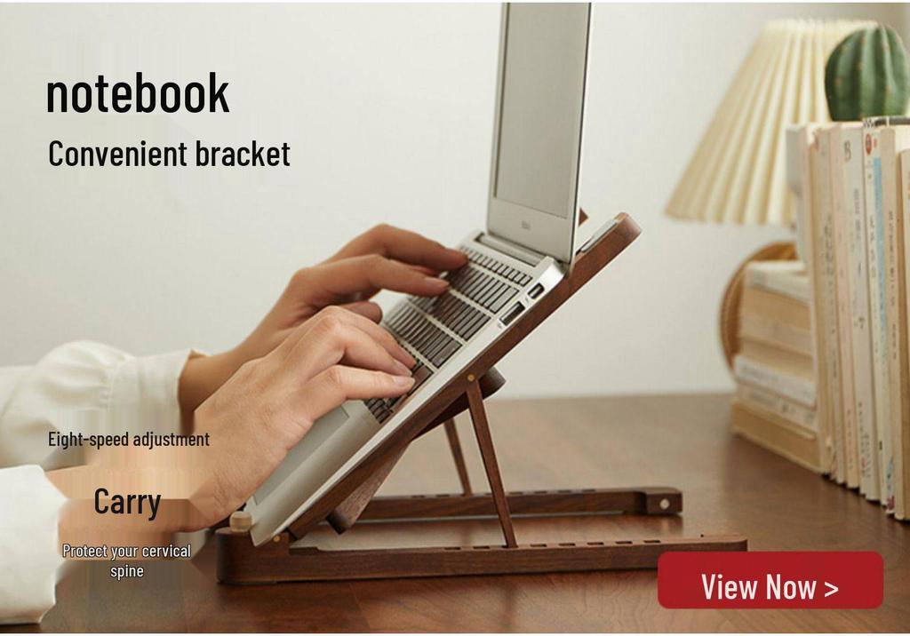 Tragbarer Klappständer aus Massivholz für Laptop & Tablet mit Kühlgitter