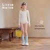Little Naive Children's Ruffle Long Sleeve One-Piece Swimsuit