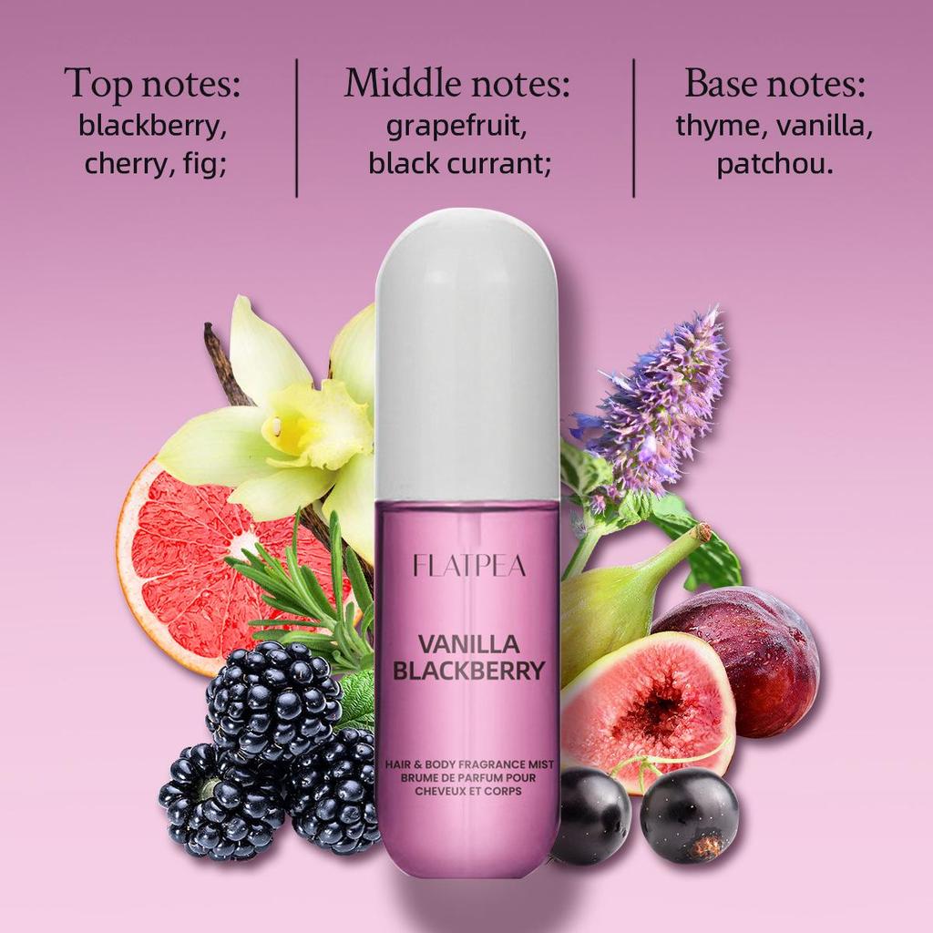 Vanilla Blackberry Hair Mist: Long-lasting Floral Fruity Fragrance Perfume