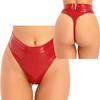 Women's Thong Wet Look Patent Leather Rave Bottoms Shiny High Waisted Panties for Festival Clubwear Dancing