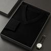Men Autumn V Neck Merino Wool Knit Pullover Warm Solid Sweater