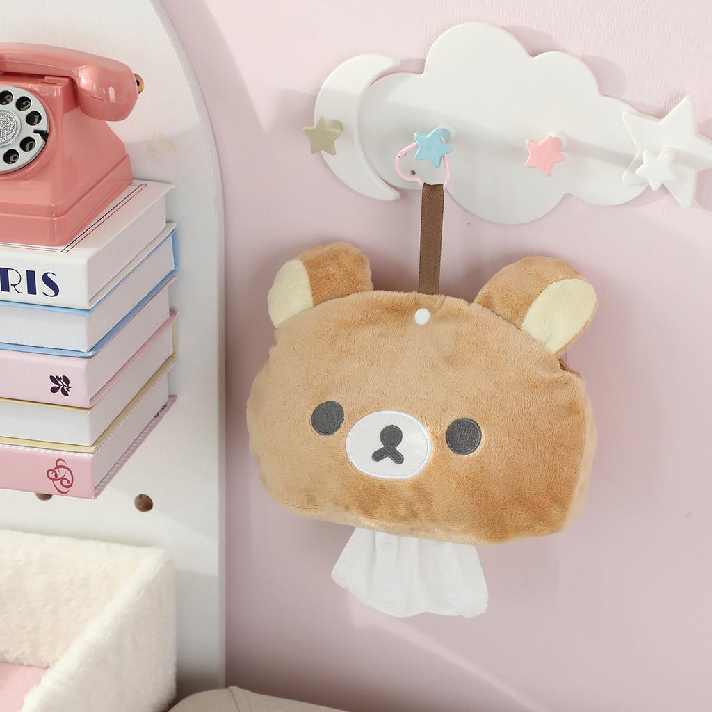 Rilakkuma Teddy Bear Hanging Tissue Box Creative Bear Car paper towel cover Tissue Holder household tissue storage bag Gift