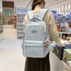 Schoolbag fashion college style backpack plaid contrasting color large capacity schoolbag commuter girl junior high school primary school backpack