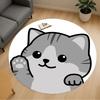 1pc Cat Paw Round Chair Mat Area Rug - Non-Slip, Floor Mat for Office, Bedroom, and Indoor Decor C1118050