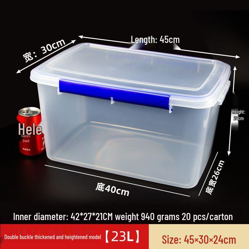 Rectangular Transparent Plastic Storage Box with Lid for Fresh Fruits, Vegetables, and Meat