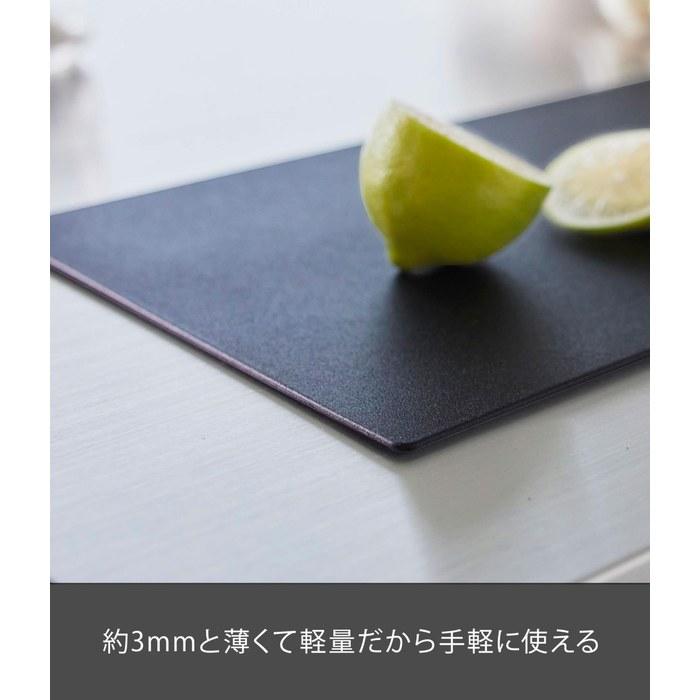 Yamazaki Cutting Board with Antibacterial Sheet, Black, 30.5 x 21 cm, Tower 7023