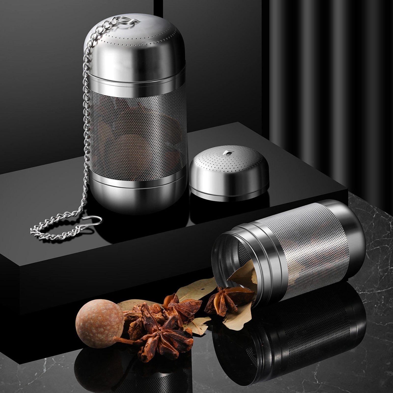 

Stainless Steel Spice Filter Seasoning Strainer Multifunction Fine Mesh Tea Strainer Tea Infuser with Long Chain Hook