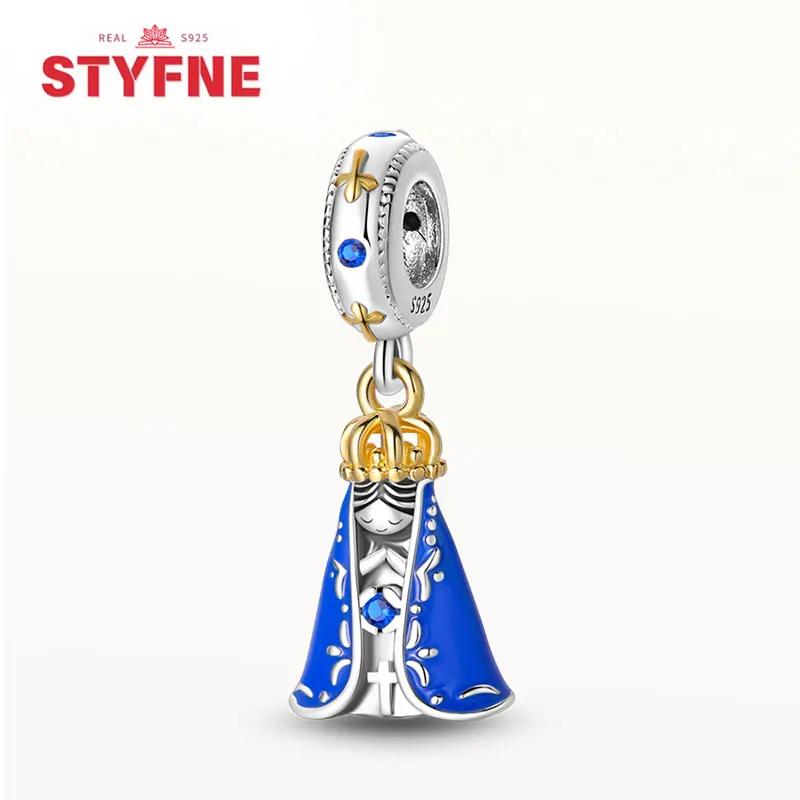 Brand New Copper Metal Authentic Original Our Lady The Virgin Charm Bead Component Bead Components Compatible With Bracelet High Quality Fine Jewelry