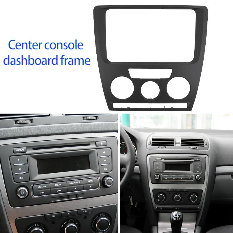 For Octavia 2007‑2009 Car Navigation Trim Radio Fascia Stereo Frame 2DIN Navigation Frame Centre Console Dashboard Replacement