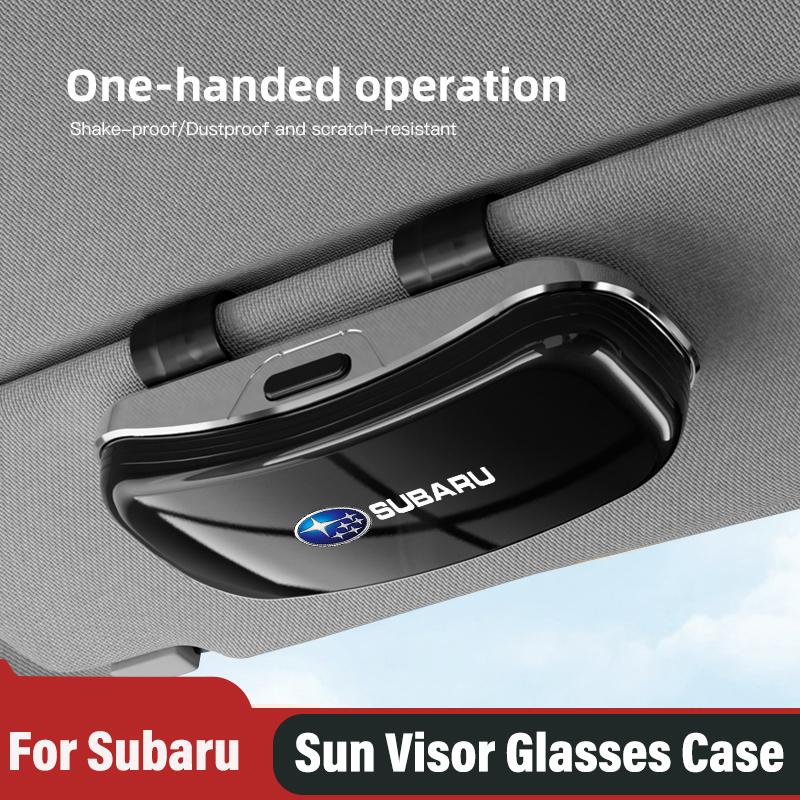 Car Glasses Clip Sunglasses Box For Subaru STI XV Forester BRZ Outback Crosstrek LegacySun Visor Eyeglasses Card Ticket Holder AA9