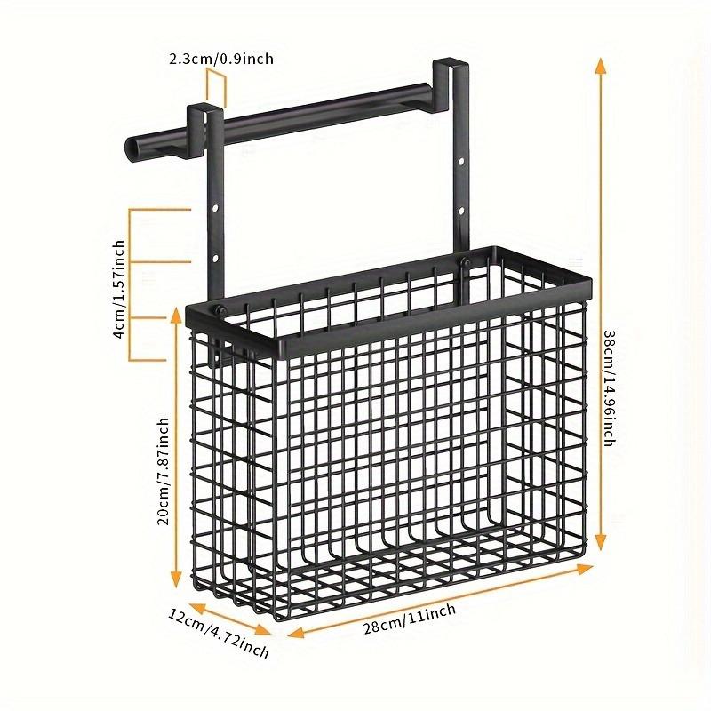 1pc Storage Rack, Simple Hanging Metal Storage Basket, Punching-free Wall-mounted Storage Basket, For Kitchen And Bathroom