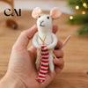 Nordic Style Holiday Decorations Christmas Felt Mouse Ornament, Handmade Felted Wool Hanging Decoration, Tree Ornaments Cute Knitting Doll for